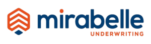 Mirabelle Underwriting logo featuring an orange geometric emblem and blue “mirabelle” text with orange “UNDERWRITING” beneath it.