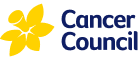 Cancer Council Australia logo with yellow flower and blue text